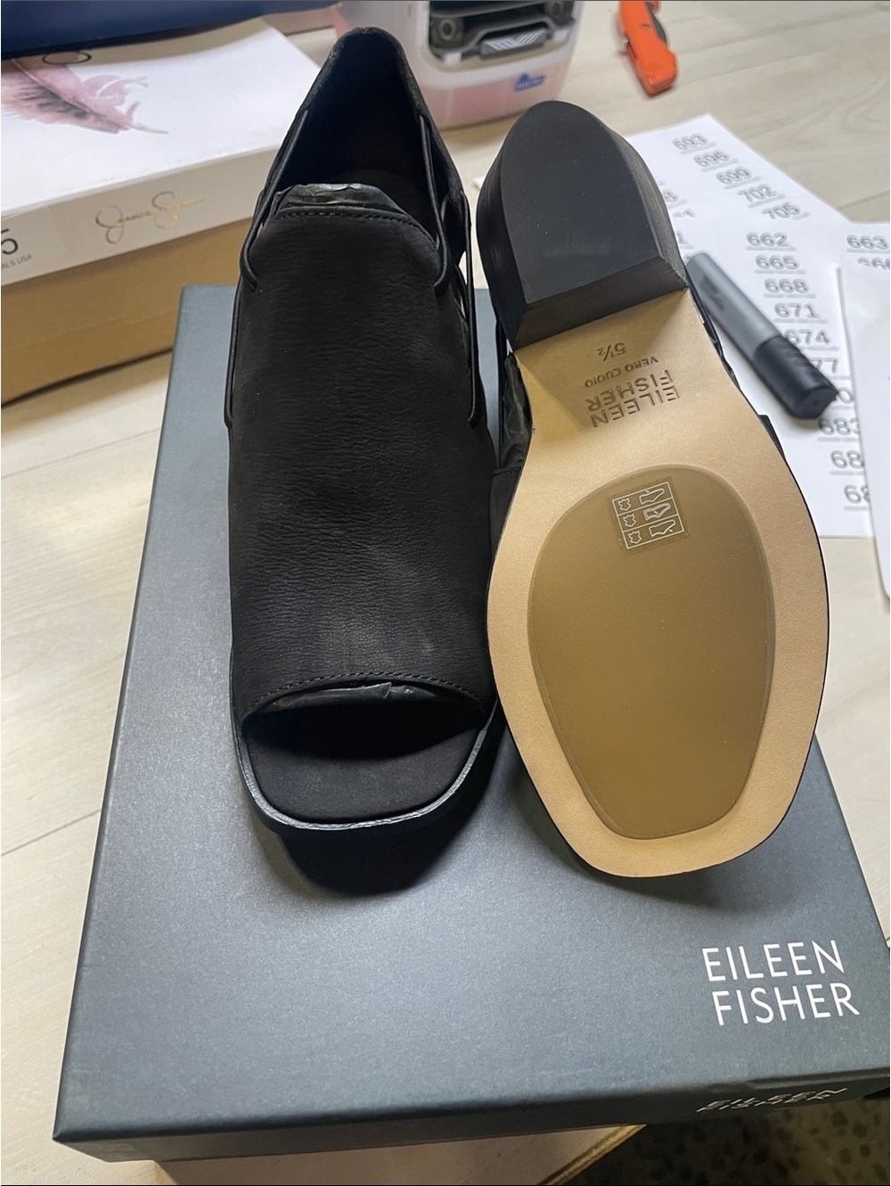 Eileen Fisher Black Tumbled Nubuck Shoes (ALFIE-TN) #640